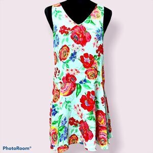 Classic Everly Floral Comfortable Chic Sleeveless Dress  Small